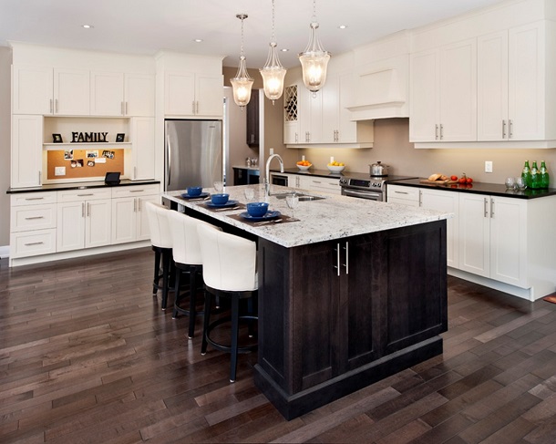 Should a kitchen floor be lighter or darker than cabinets?